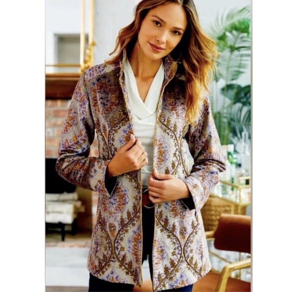 Soft Surroundings Multicolor Paisley Blazer